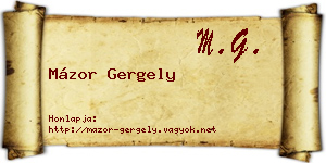 Mázor Gergely névjegykártya